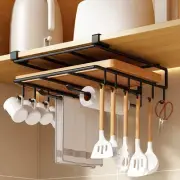 Mug Hooks Under Cabinet Multifunctional Shelf for Bar Towel Kitchen Utensils