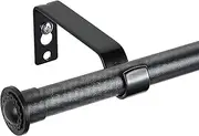 Curtain Rod 30" to 50" for Windows,Modern Simplicity Décor Style 5/8 Inch Metal Pole,Heavy Duty Drapery Rods with Brackets,Black