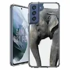 For Samsung Galaxy S20 S21 S23 S24 FE 5g TPU Case+Glass(Elephant Walk)