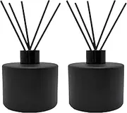 2PCS Glass Diffuser Bottles,Aromatherapy Accessories for DIY Replacement Reed Diffuser Sets Craft Projects Wedding Party，Home,Hotel,Office use(Black)