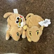 Disneys The Lion King 2 Piece Bean Bag Set! Simba And Nala!