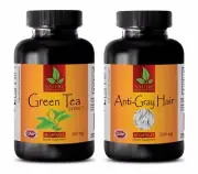 Fat burner powder - GREEN TEA EXTRACT – ANTI GRAY HAIR COMBO - nettle tea organi