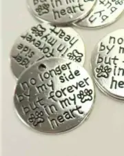 Pet Charm Pendant for DIY Jewelry Paw Heart Remembrance 25mm DIY Craft 10 pcs