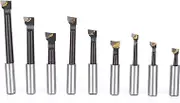 9PCS F1 Type Boring Cutter 3/8-Inch Durable Hard Alloy Shank Boring Bar Set Carbide Tipped Bars Boring Head for Lathe Milling Boring Tool