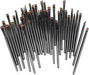100 PCS Compact Eyebrow, Lip, and Eye Shadow Makeup Brush with Angled Tip, 10cm Length, Black Plastic Handle, Portable Beauty Tool for Precise Application