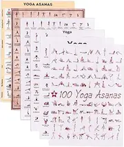 TOGEVAL 6pcs Delicate Yoga Poster Canvas Design Home Decor Decorative Picture Decor for Yoga Poses for Living Office and Fitness Spaces