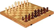 Oshhni Wooden Chess Set Chess Checkers Board Game Set 2 in 1 Board Games Family Games Foldable Beginner Chess Set for Ages 8 and up, 12inch