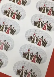 30 Holiday Snowmen Peel And Stick Gift Labels- Made In The USA