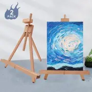 Art Easel (2 Pack) A-Frame Painting Easel, Wood Display Stand Holding Canvas ...