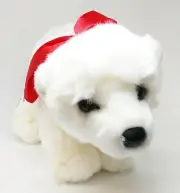Small Aput Holiday Polar Bear with Ribbon 11 Inches