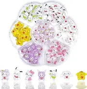 Akutoer 56PCS Kawaii Nail Art Charms 3D Cute Cat Resin Jelly Gummy Sweet Candy Slime Making Ornament Nail Decoration Accessories for DIY