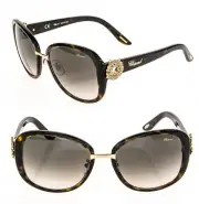 CHOPARD THE PALME VERDE Brown Havana Gold SCH186S Oversized Sunglasses 186 Women
