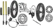 YC Yier 17" 14" Wheels Combo 70/100-17 and 90/100-14 Tire Tube with Rim + Front Forks End Triple Clamp +Disc Brake Kit for Dirt Pit Bike Motocross Apollo SSR 125cc 140cc 150cc 160cc YZ85 KX85