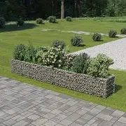 Raised Garden Bed, Elevated Planter Box Plant Container Gabion Galvanised Steel 360x50x50 cm