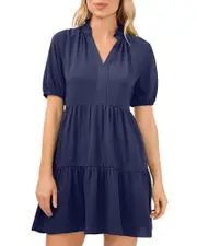 CeCe Tiered Ruffle Neck Dress