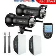 2X Godox SK400II Studio Flash + 60*60cm Softbox + Stand + XPRO-C/N/S/F/O Trigger