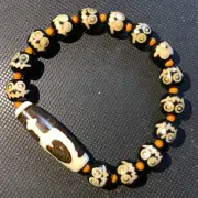 Magic Tibetan Old Agate Precious Bottle Totem dZi Bead bracelet12*38mm C2048
