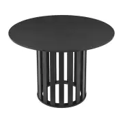 Design Square Ximena Round Wooden Kitchen Dining Table 110cm Black