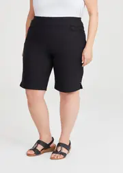 [Taking Shape] Taking Shape Petite Editorial Everyday Short Size 16 in Black, Cotton - Plus Size Women's Bottoms Black