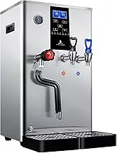 Commercial Steam Milk Frother, Double Head Hot and Cold Water Heater, 20L Precision Temperature Control Milk Tea Equipment for Coffee Tea Coffee Shop Dessert Shop Hotel Milk