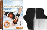 [Generic] Fingerless Running Gloves | Ladies Fingerless Gloves | Windproof Winter Mitten with Warmer Patches Pockets for Women Male