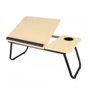 Adjustable Laptop Table Foldable Bed Desk Portable Computer Study Table Cup Slot