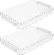 Angoily 2pcs Clear Document Organizer Box with Lid Plastic File Storage Container for Office Efficient Flat File Holder Space Saving Design for Papers and Documents