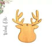 25 WOOD CHRISTMAS ORNAMENTS BLANK ELK 3/16" THICK (SELECT SIZE)