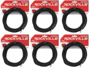 6 Rockville RCTR125B 25' 1/4'' TRS to 1/4'' TRS Cable, Black, 100% Copper