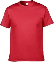 [Aosufei] Men's Crew Neck Slim Solid T-Shirt Short Sleeves Plain Soft T-Shirt Casual Basic Classic T-Shirts