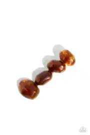 Paparazzi Heart Of Gemstone Brown Hair Clip NEW