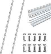 Gisafai 2 Pcs Garage Door Vertical Track Replacement Garage Door Rails Left Right Vertical Bracket for 7 Foot Tall Garage Door Parts Galvanized Steel Hardware Side Tracks for 2 Inches Rollers, Silver