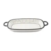 Abstract Print Ceramic Tableware Oval Serving Dish Plate 13 cm