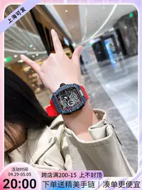 在飛比找Yahoo!奇摩拍賣優惠-高級感機械錶男陀飛輪蟲洞概念年新款全自動錶女情侶手錶男錶