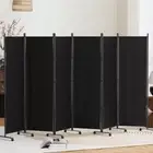 Artiss Room Divider Screen 6 Panel Partition Privacy Fold Fabric Wheels Black