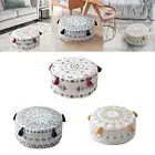 Unfilled Pouf Cover Footstool Cover with Tassel Pouf Footstool Footrest Cover