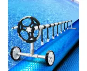 Aluminium Pool Roller 11m x 4.8m Blue Cover Durable Adjustable Design Features