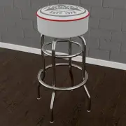 Coors Light Logo 31 in. Red Backless Metal Bar Stool with Vinyl Seat