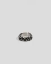 [REPUBLIK] REPUBLIK Men's Spinner Scale Ring in Silver Size Large L Silver