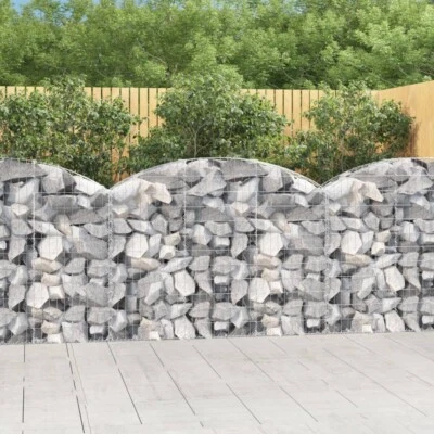 vidaXL Arched Gabion Basket 150x30x100/120 cm Galvanised Iron