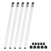 5 Pcs Stylus Pens for Touch Screens, 2 in 1 Universal Capacitive Stylus, White