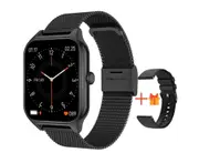 Smartwatch with Heart Rate, Blood Pressure, and Blood Oxygen Monitoring, Bluetooth Calling, and Large Screen(Black)