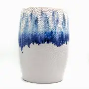 Unbranded Outdoor Side Table Glaze Ombre Drip Ceramic Heavy Duty Indoor Stool