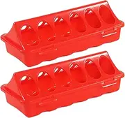 WADY Chick Feeder and Waterer - 6 Slots Duckling Feeding Dispenser for Pigeons, Parrots, Quail, Ducks, and Poultry - Bird Trough