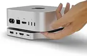 Minisopuru iExpandMate MINI4PRO Mac Mini M4 Dock with 4K@60 HDMI, 4TB M.2 NVMe SSD Enclosure, Mac Mini Hub & Stand for Mac Mini M4 and M4 Pro 2024 (TF/SD Slot, 3* USB-A 2.0, Audio) | Silver