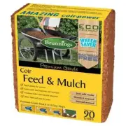 Brunnings 90L Mega Coir Feed and Mulch Block ,Includes a slow release fertiliser