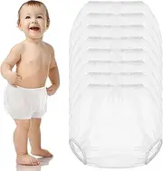 8 Pack Plastic Underwear Plastic Diaper Covers for Babies Toddlers Waterproof Training Pants for Boys Girls Potty Training (White, Large)