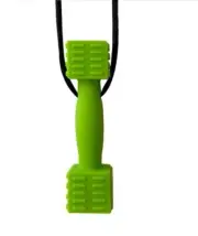 Brand New Sensory Chew Teether Necklace Chewellery Green Dumbbell