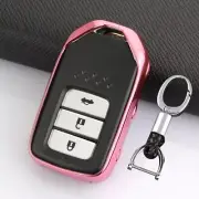 For Honda Smart Car Key Fob Chain Ring Cover Holder Case Accessories Lovely Pink
