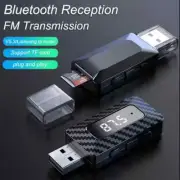USB Wireless Bluetooth 5.3 FM Transmitter Receiver Car Audio Adapter 3.5mm AUX